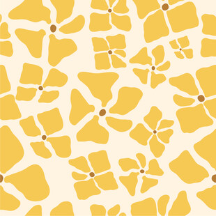 黄色抽象花卉印花图案