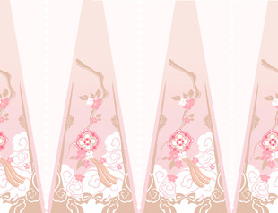 粉色花卉图案锥形物品