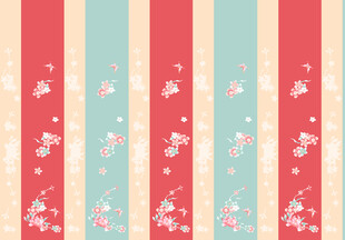 复古花卉条纹图案背景