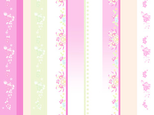 粉色系条纹花卉背景图案