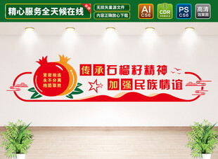 石榴籽精神民族团结文化墙