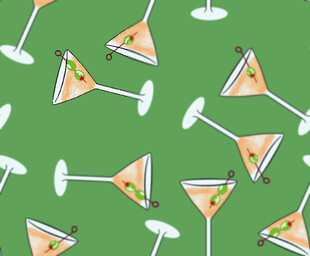 绿色背景的鸡尾酒图案
