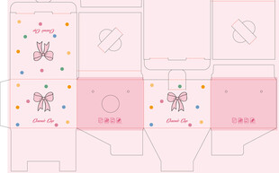 可爱蝴蝶结图案包装盒设计