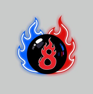 火焰环绕的8号台球图标