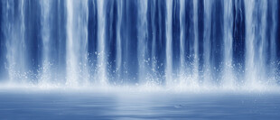 高山流水瀑布山水图