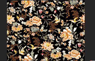复古花卉图案布料