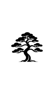 简约中式风格松树图案