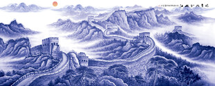 长城国画山水画长城
