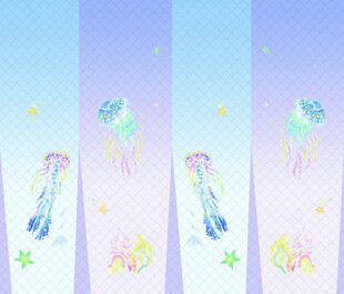 梦幻水母插画背景图案