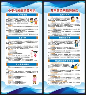 冬季传染病预防知识展架