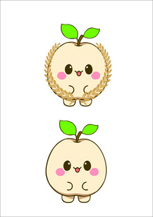 可爱卡通苹果插画