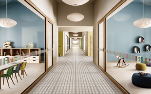 现代简约风格走廊分层效果图