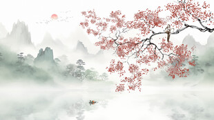 意境山水电视背景墙