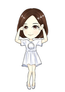 可爱短裙女孩俏皮姿势精细Q版