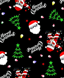 圣诞元素黑色背景图案