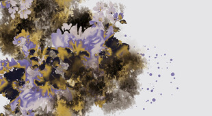 抽象水墨花卉艺术图案