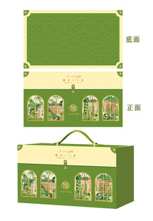 轻奢欧式手提礼盒包装平面设计图