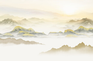 中式屏风山水画