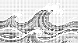 水墨风格海浪浪花镂空板