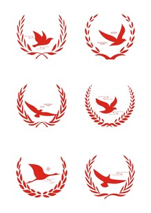 飞鸟橄榄麦穗云纹图案元素