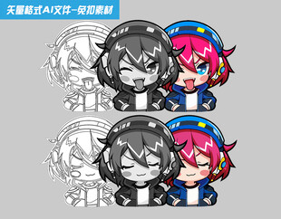 动漫人物造型印花设计