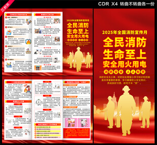 2025消防月三折页