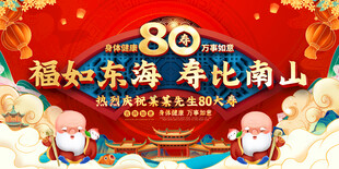 八十寿宴喜庆背景