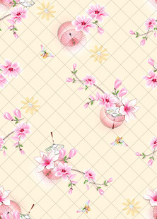 粉色花卉图案布料纹理