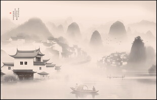 古风意境山水画