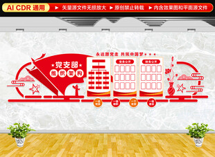 党支部组织架构文化墙