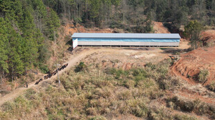 山间的现代化农业大棚