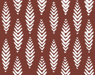 棕底白叶简约几何图案