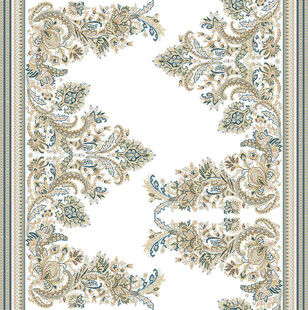 腰果  定位花 佩斯利图案