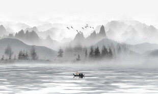 国画水墨山水