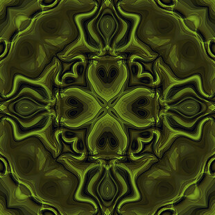 绿色对称花纹图案