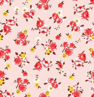 粉色花卉图案布料纹理