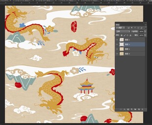 中式龙纹图案设计素材