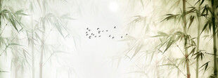 水墨竹林背景墙