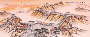 壮丽长城蜿蜒于山峦间