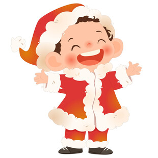 圣诞节小男孩开心圣诞服装装扮