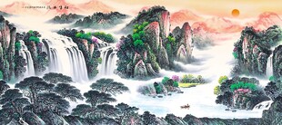 壮丽山水国画风景