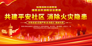 社区消防安全展板背景