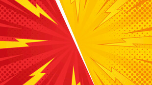红黄放射闪电背景图案