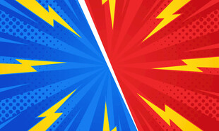 红蓝闪电放射背景图