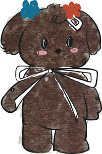 可爱棕色小狗装饰玩偶