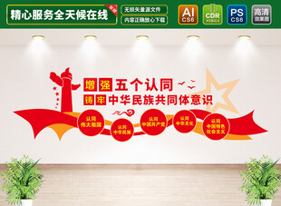 民族团结教育五个认同文化墙