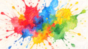 多彩水彩飞溅艺术画面