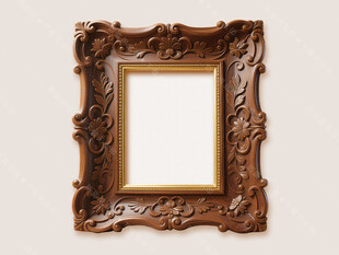 雕花木质复古相框