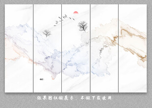 抽象线条水墨大理石背景墙