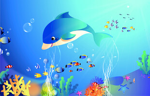 梦幻海底世界的可爱鱼儿